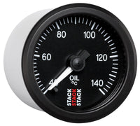 Thumbnail for Autometer Stack 52mm 40-140 Deg C 1/8in NPTF Male Pro Stepper Motor Oil Temp Gauge - Black