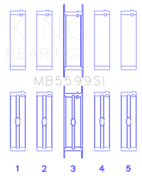 Thumbnail for King International 421CI/446CI V8 (STD Size) Crankshaft Main Bearing Set