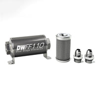 Thumbnail for DeatschWerks Stainless Steel 8AN 100 Micron Universal Inline Fuel Filter Housing Kit (110mm)