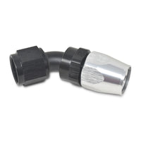Thumbnail for Russell Performance -6 AN Black/Silver 45 Degree Full Flow Hose End