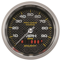 Thumbnail for Autometer Marine Carbon Fiber 3-3/8in 100MPH GPS Speedometer Gauge