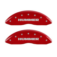 Thumbnail for MGP 4 Caliper Covers Engraved Front & Rear Hummer Red finish silver ch