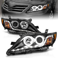 Thumbnail for ANZO 2010-2011 Toyota Camry Projector Headlights w/ Halo Black (CCFL)