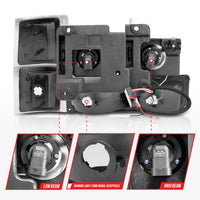 Thumbnail for ANZO 88-98 Chevrolet C1500 Crystal Headlights Black Housing w/ Signal and Side Marker Lights