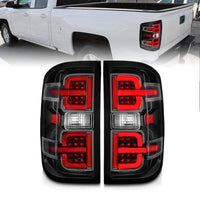 Thumbnail for ANZO 15-19 Chevy Silverado 2500HD/3500HD (Halgn Only) LED Tail Lights w/Black Light Bar & Clear Lens