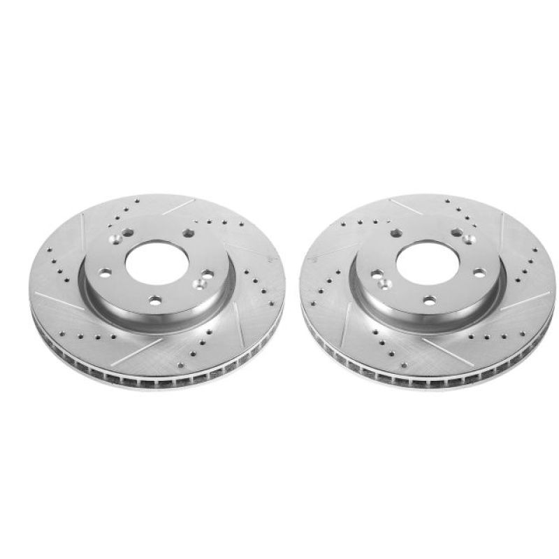 Power Stop 10-13 Kia Forte Front Evolution Drilled & Slotted Rotors - Pair