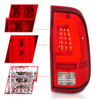 Thumbnail for ANZO 2008-2016 Ford F-250 LED Taillights Chrome Housing Red/Clear Lens (Pair)