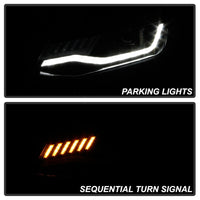 Thumbnail for Spyder Chevy Camaro 16-18 Halogen Model Projector Headlights Black PRO-YD-CCAM16HALSI-SEQ-BK