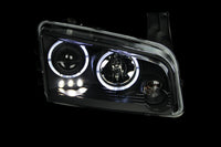 Thumbnail for ANZO 2006-2010 Dodge Charger Projector Headlights w/ Halo Black