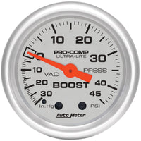 Thumbnail for Autometer Ultra-Lite 52mm 30 IN HG/45 PSI Mechanical Boost/Vacuum Gauge