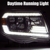 Thumbnail for AlphaRex 05-11 Toyota Tacoma NOVA LED Projector Headlights Plank Style Black w/Activation Light/DRL