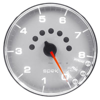 Thumbnail for Autometer Spek-Pro Gauge Tachometer 5in 8K Rpm W/Shift Light & Peak Mem Silver/Chrome