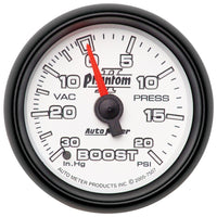 Thumbnail for Autometer Phantom II 52.4mm Mechanical Vacuum / Boost Gauge 30 In. HG/20 PSI