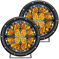 Thumbnail for Rigid Industries 360-Series 6in LED Off-Road Spot Beam - Amber Backlight (Pair)