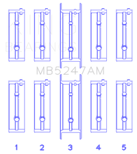 Thumbnail for King Chevrolet L4 2.2L Ecotec AM-Series Main Bearings (Set of 5)