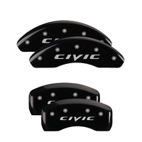 Thumbnail for MGP 4 Caliper Covers Engraved Front 2015/Civic Engraved Rear 2015/Civic Black finish silver ch