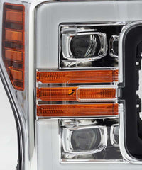 Thumbnail for AlphaRex 17-19 Ford F-250 SD PRO-Series Proj Headlights Plank Style Chrome w/Activ Light/Seq Signal