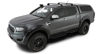 Thumbnail for Rhino-Rack 11-20 Ford Ranger PX 4 Door Double Cab Vortex ROC25 Flush 2 Bar Roof Rack - Black