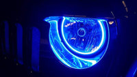 Thumbnail for Oracle Jeep Wrangler JK 07-17 LED Waterproof Halo Kit - ColorSHIFT w/ 2.0 Controller NO RETURNS