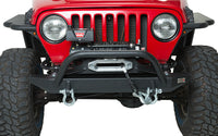 Thumbnail for Fishbone Offroad 97-06 Jeep Wrangler TJ Rubicon Front Bumper W/Winch Guard - Blk Textured Powdercoat