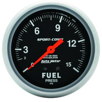 Thumbnail for AutoMeter Gauge Fuel Pressure 2-5/8in. 15PSI Mechanical W/Isolator Sport-Comp