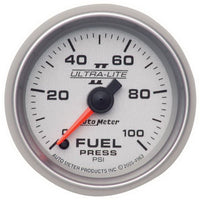 Thumbnail for Autometer Ultra-Lite II 52mm 0-100 PSI Full Sweep Electronic Fuel Pressure Gauge