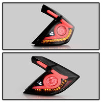 Thumbnail for Spyder 16-19 Honda Civic 5 Door Hatchback Light Bar LED Tail Lights - Black Chrome(ALT-YD-HC16HB-BC)
