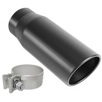 Thumbnail for MagnaFlow Tip Black Coated  w/ Clamp Single Wall Round Outlet 4in Diameter 3in Inlet 12in Length