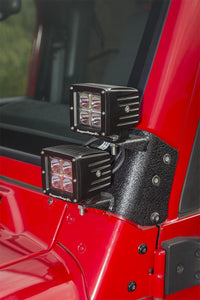Thumbnail for Rugged Ridge 97-06 Jeep Wrangler TJ Textured Black Dual A-Pillar Light Mount