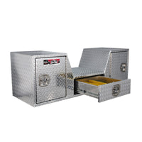 Thumbnail for Westin/Brute V Shape Goose Neck 5th Wheel 57in Tailgate Box 1 Drawer/2 Swing Doors - Aluminum