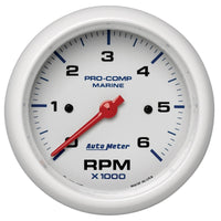 Thumbnail for Autometer Marine White Ultra-Lite Gauge 3-3/8in Tachometer 6K RPM