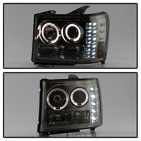 Thumbnail for Spyder GMC Sierra 1500/2500/3500 07-13 Projector Headlights LED Halo- LED Smoke PRO-YD-GS07-HL-SM