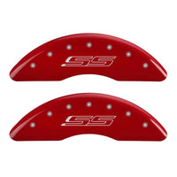 Thumbnail for MGP 4 Caliper Covers Engraved Front & Rear Gen 5/SS Red finish silver ch