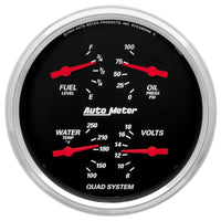 Thumbnail for Autometer Designer Black 5in Quad Gauge - Fuel Level / Oil Pressure / Water Temperature / Voltmeter