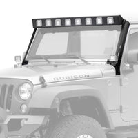 Thumbnail for Go Rhino 07-18 Jeep Wrangler JK WLF Windshield Light Mount Frame - Eight Cube Lights