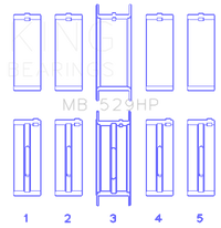 Thumbnail for King Ford 302 5.0L Windsor (Size STDX) Main Bearing Set