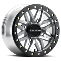 Thumbnail for Raceline A91MA Ryno 15x7in/4x137 BP/10mm Offset/110.18mm Bore - Machined & Black Ring Beadlock Wheel