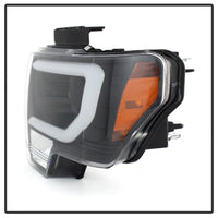 Thumbnail for Spyder Ford F150 09-14 Projector Headlights Halogen Model- Light Bar DRL Blk PRO-YD-FF15009-LBDRL-BK