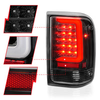 Thumbnail for ANZO 1993-1997 Ford  Ranger LED Tail Lights w/ Light Bar Black Housing Clear Lens