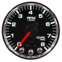 Thumbnail for Autometer Spek-Pro Gauge Tach 2 1/16in 8K Rpm W/ Shift Light & Peak Mem Blk/Chrm