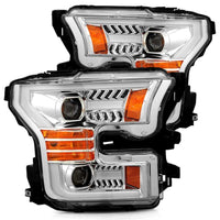 Thumbnail for AlphaRex 15-17 Ford F-150 PRO-Series Projector Headlights Plank Style Chrm w/Activ Light/Seq Signal