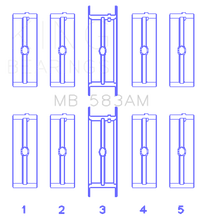 Thumbnail for King Ford 239/256/272/292 (Size .010) Crankshaft Main Bearing Set