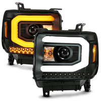 Thumbnail for ANZO GMC SIERRA 1500 14-15 2500H/15-19 Projector Headlight Plank Style Black w/ Switchback (Halogen)