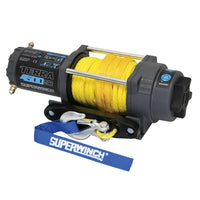 Thumbnail for Superwinch 4500 LBS 12V DC 1/4in x 50ft Synthetic Rope Terra 4500SR Winch - Gray Wrinkle