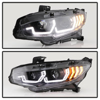 Thumbnail for Spyder Honda Civic 16- 2DR/4DR/Hatchback Projector Headlights - Black PRO-YD-HC16SI-SEQGR-BK