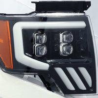 Thumbnail for AlphaRex 09-14 Ford F-150 NOVA LED Proj Headlights Plank Style Gloss Black w/Activ Light/Seq Signal