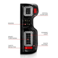 Thumbnail for Anzo 19-21 Chevy Silverado Full LED Tailights Black Housing Clear Lens G2 (w/C Light Bars)