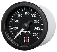 Thumbnail for Autometer Stack 52mm 100-260 Deg F 1/8in NPTF Male Pro Stepper Motor Water Temp Gauge - Black