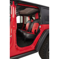 Thumbnail for PRP 2018+ Jeep Wrangler JLU/4 door Rear Bench Cover with Cloth Interior - Black/Red