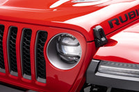 Thumbnail for Rugged Ridge 18-20 Jeep Wrangler JL / 2020 Jeep Gladiator JT Black Elite Headlight Guards Black